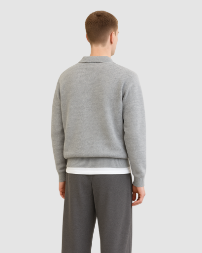 Pull à Col Polo Homme – Élégance Décontractée et Confort Quotidien