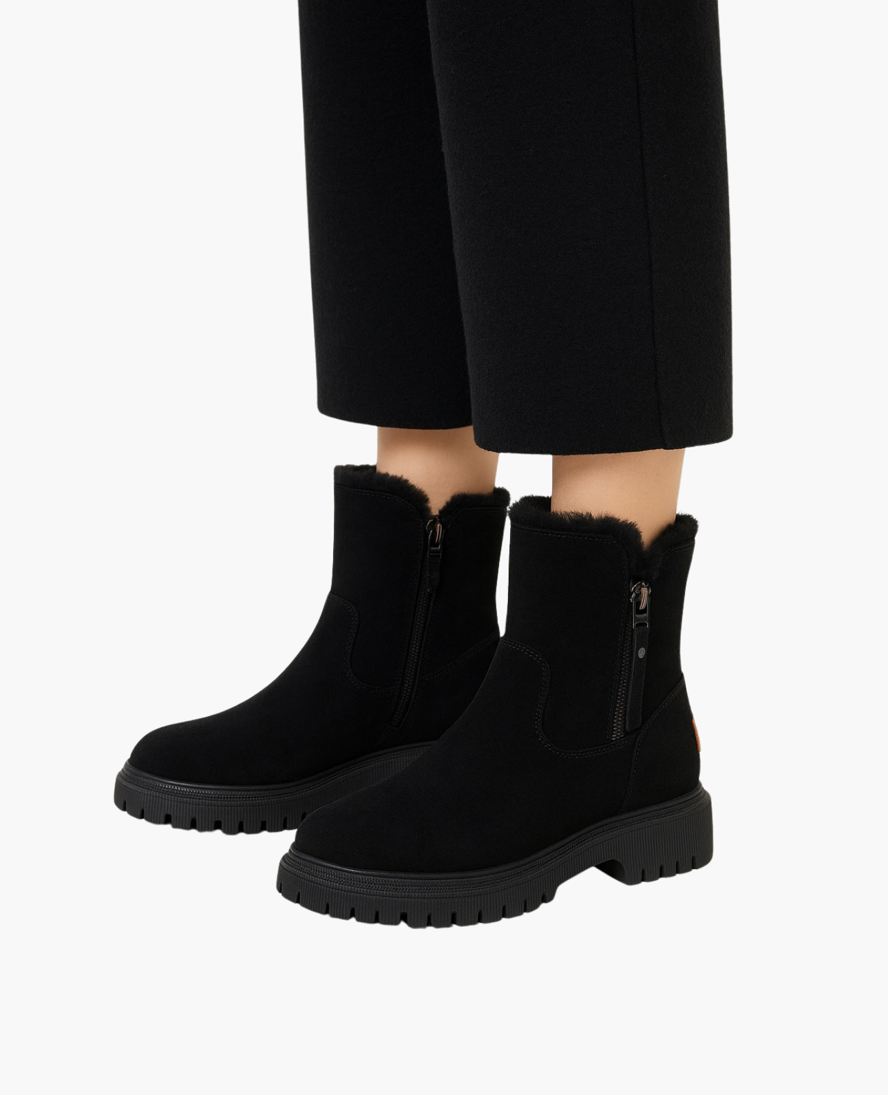 Bottes femme doublées thermiques, détail de la doublure