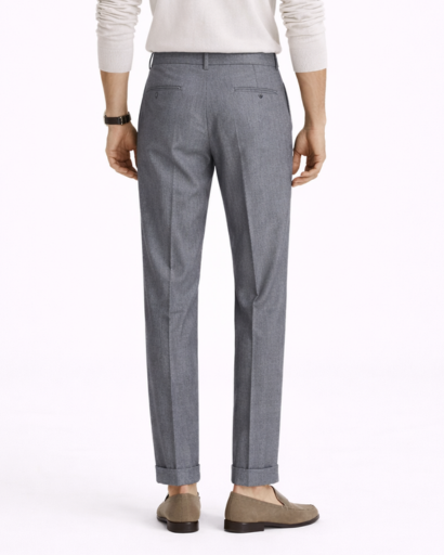 Pantalon Homme Coupe Tailleur Ajustée à Revers