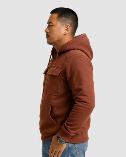 Sweat à Capuche Homme avec Poche Kangourou – Style Utilitaire