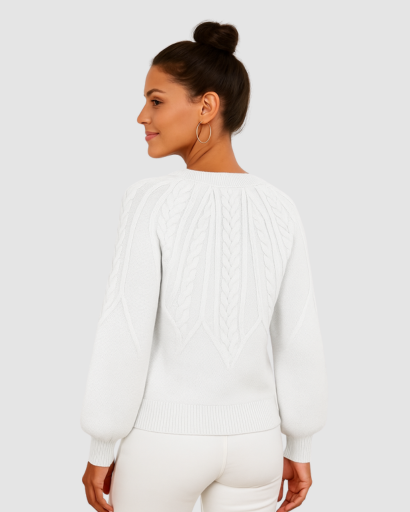 Pull Femme à Motif Câble – Élégance Décontractée et Confort Thermique