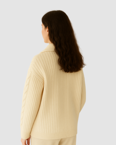 Pull à Demi-Fermeture Zippée Femme – Élégance Tricotée au Quotidien