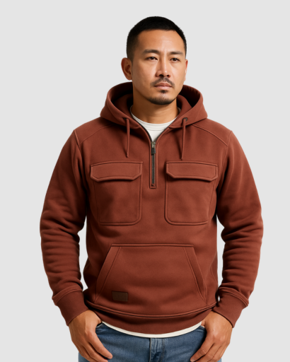 Sweat à Capuche Homme avec Poche Kangourou – Style Utilitaire