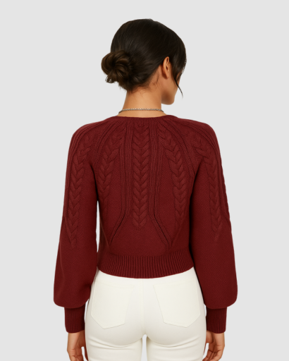 Pull Femme à Motif Câble – Élégance Décontractée et Confort Thermique