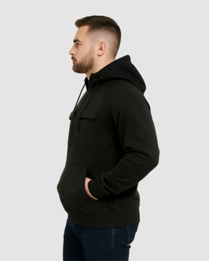 Sweat à Capuche Homme avec Poche Kangourou – Style Utilitaire