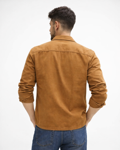 Veste surchemise homme boutonnée – poches poitrine à rabat et col chemise