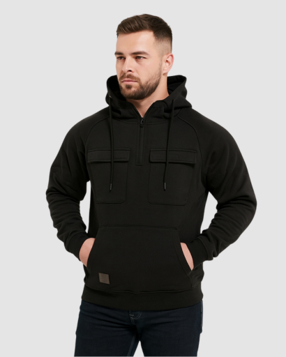 Sweat à Capuche Homme avec Poche Kangourou – Style Utilitaire