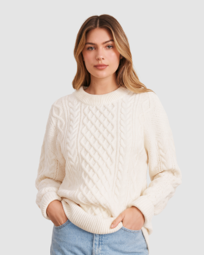 Pull Femme Torsadé | Élégance Texturée et Confort d’Hiver
