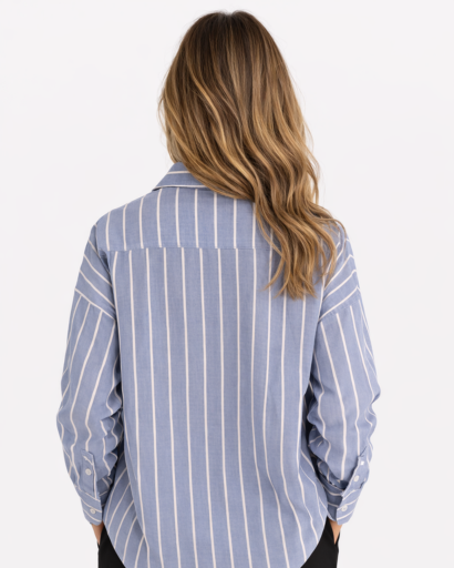 Chemise Femme Rayée Col Classique Boutonnée