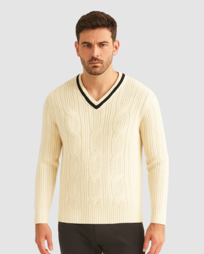 Pull Col V Homme – Élégance Classique au Quotidien
