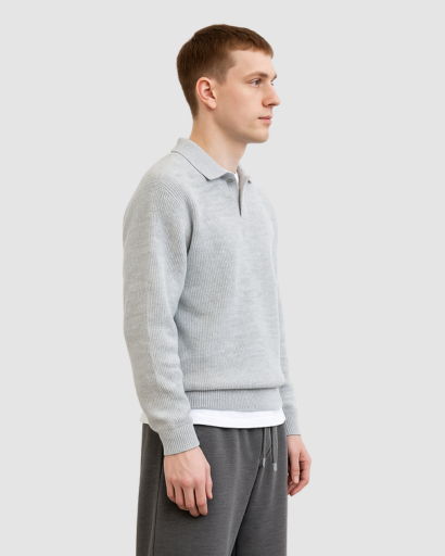 Pull à Col Polo Homme – Élégance Décontractée et Confort Quotidien