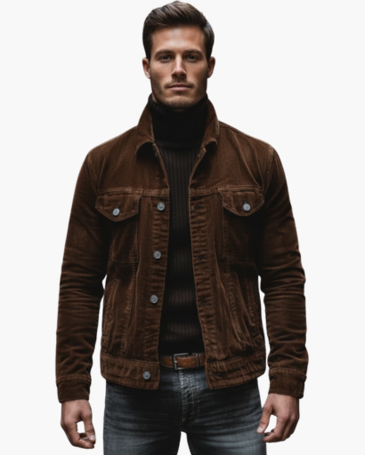 Veste Homme Velours Côtelé – Style Vintage Coupe Slim Élégante | Chic Automne Hiver