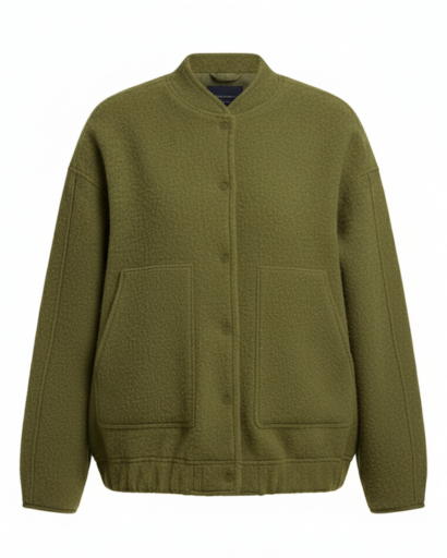 Veste teddy fleece femme coupe ample, vert