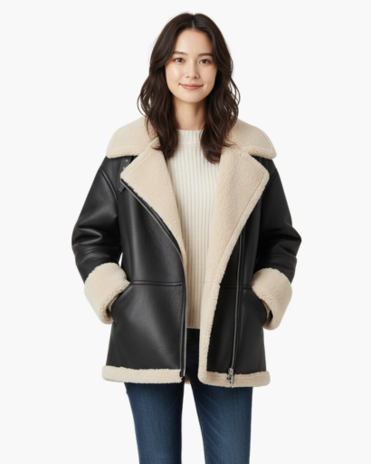 Veste d’Hiver Oversize Femme en Fourrure Douce | Style Biker Chic & Élégant