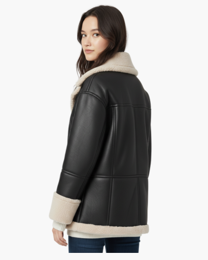 Veste d’Hiver Oversize Femme en Fourrure Douce | Style Biker Chic & Élégant