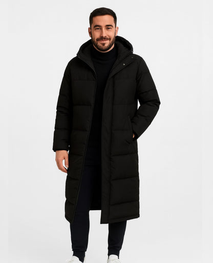 Manteau Long Matelassé à Capuche | Confort Thermique et Élégance Moderne
