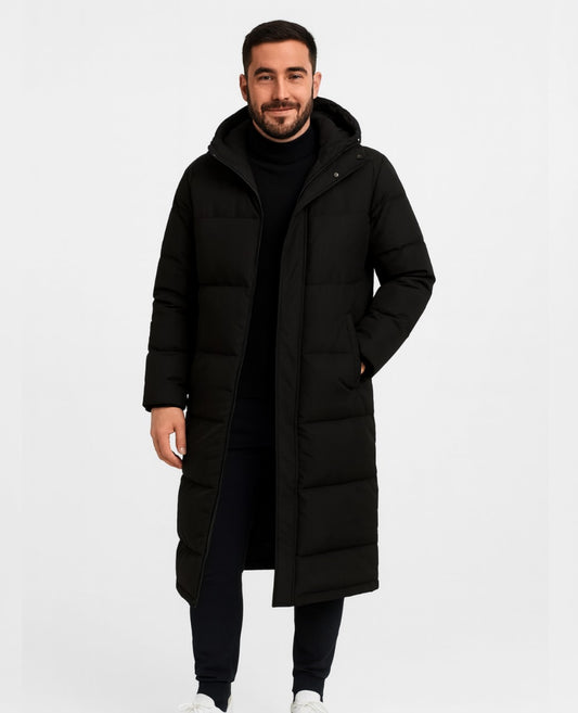 Manteau Long Matelassé à Capuche | Confort Thermique et Élégance Moderne