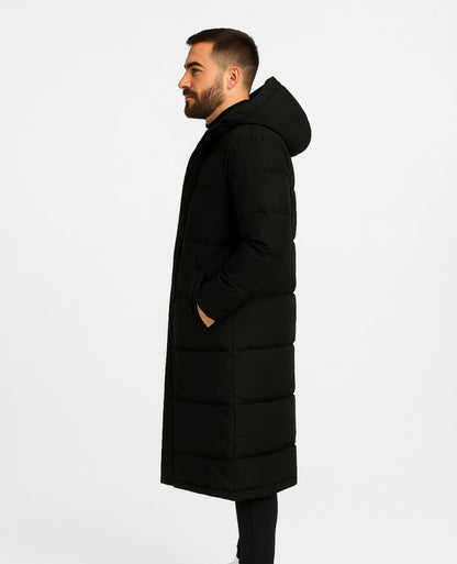 Manteau Long Matelassé à Capuche | Confort Thermique et Élégance Moderne