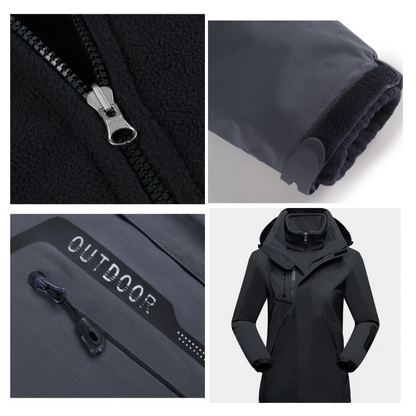 Veste 3-en-1 femme collage toutes couleurs