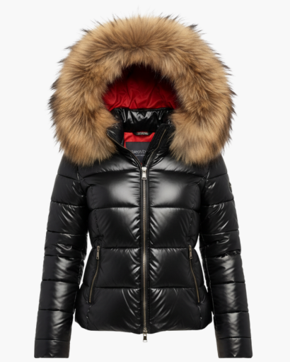 Veste d’hiver femme avec capuche en fausse fourrure
