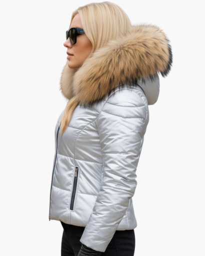 Veste d’hiver femme avec capuche en fausse fourrure