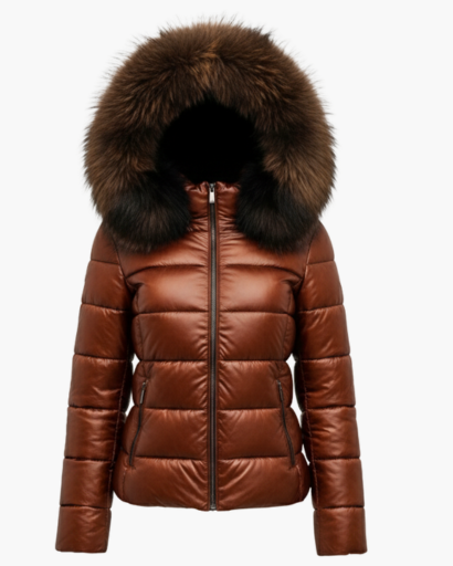 Veste d’hiver femme avec capuche en fausse fourrure