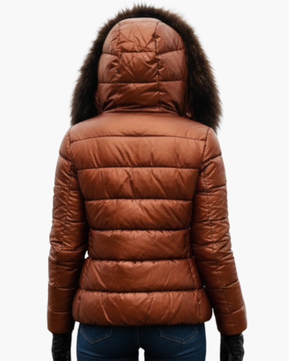 Veste d’hiver femme avec capuche en fausse fourrure