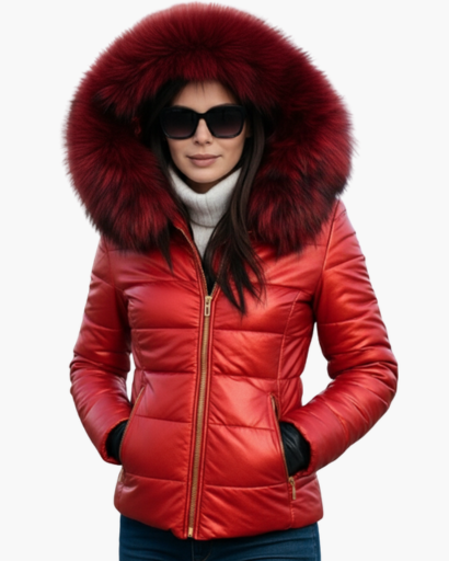 Veste d’hiver femme avec capuche en fausse fourrure