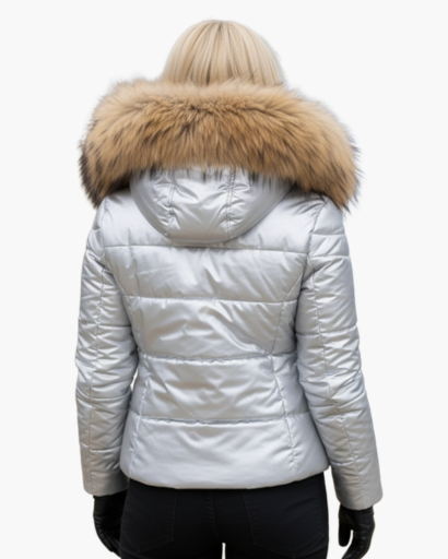Veste d’hiver femme avec capuche en fausse fourrure