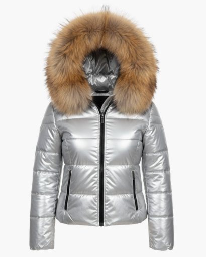 Veste d’hiver femme avec capuche en fausse fourrure