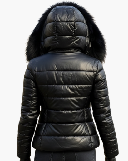 Veste d’hiver femme avec capuche en fausse fourrure