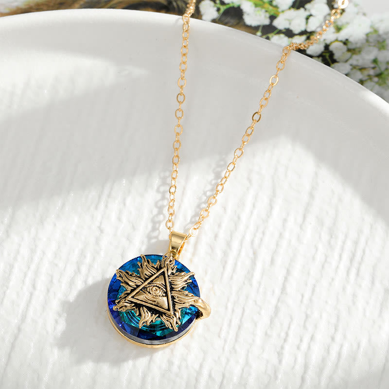 Collier mauvais œil modèle triangle or