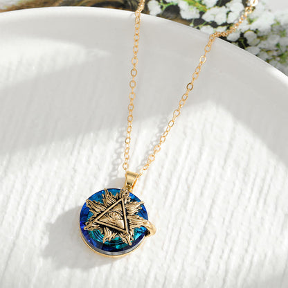 Collier mauvais œil modèle triangle or