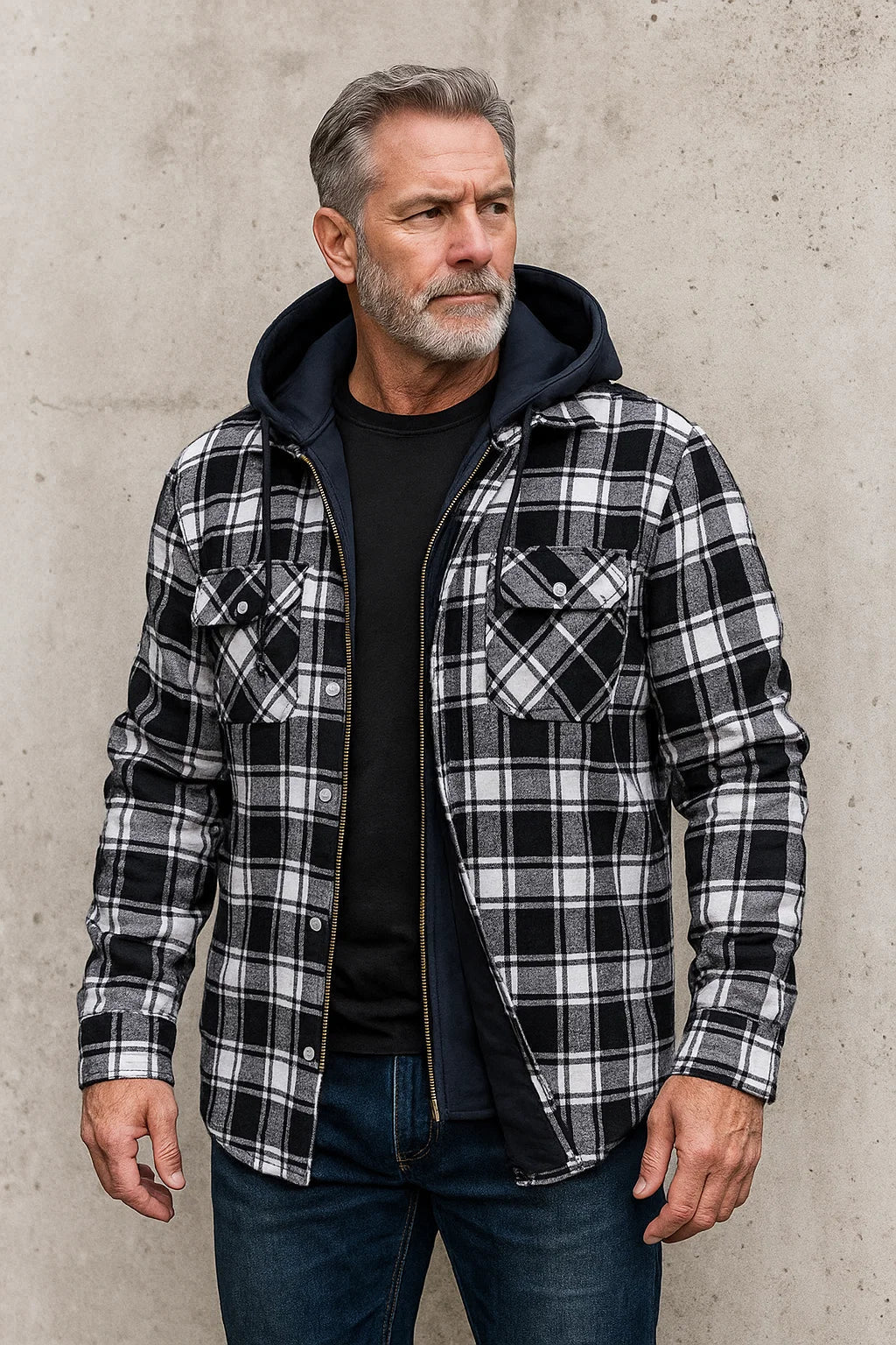 Veste en mélange de laine noire, vue de face