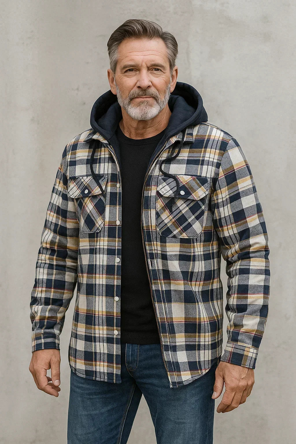 Veste en mélange de laine grise, vue de face