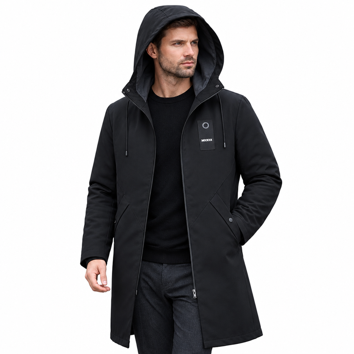 Veste imperméable femme, coloris noir, vue studio