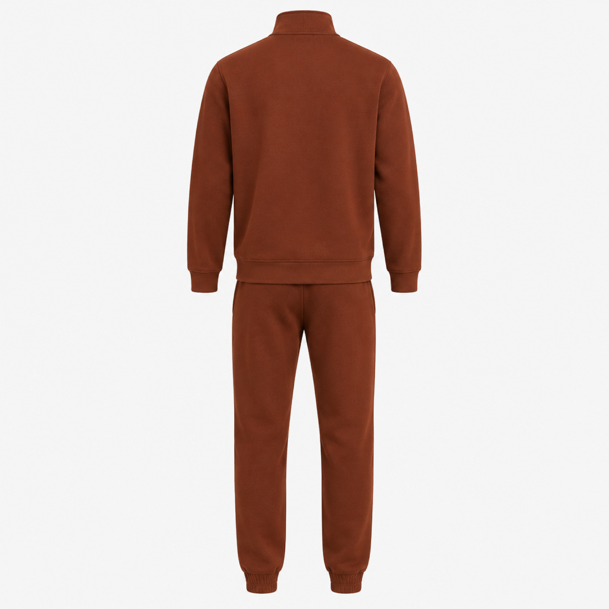 Ensemble de jogging homme marron, vue de dos, tissu molletonné