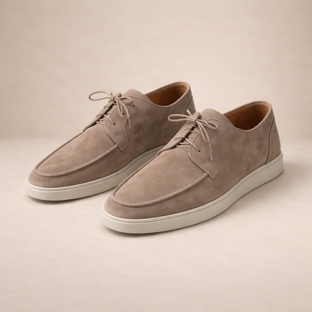 Chaussures homme suédine à lacets Beige
