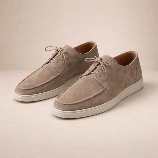 Chaussures homme suédine à lacets Beige