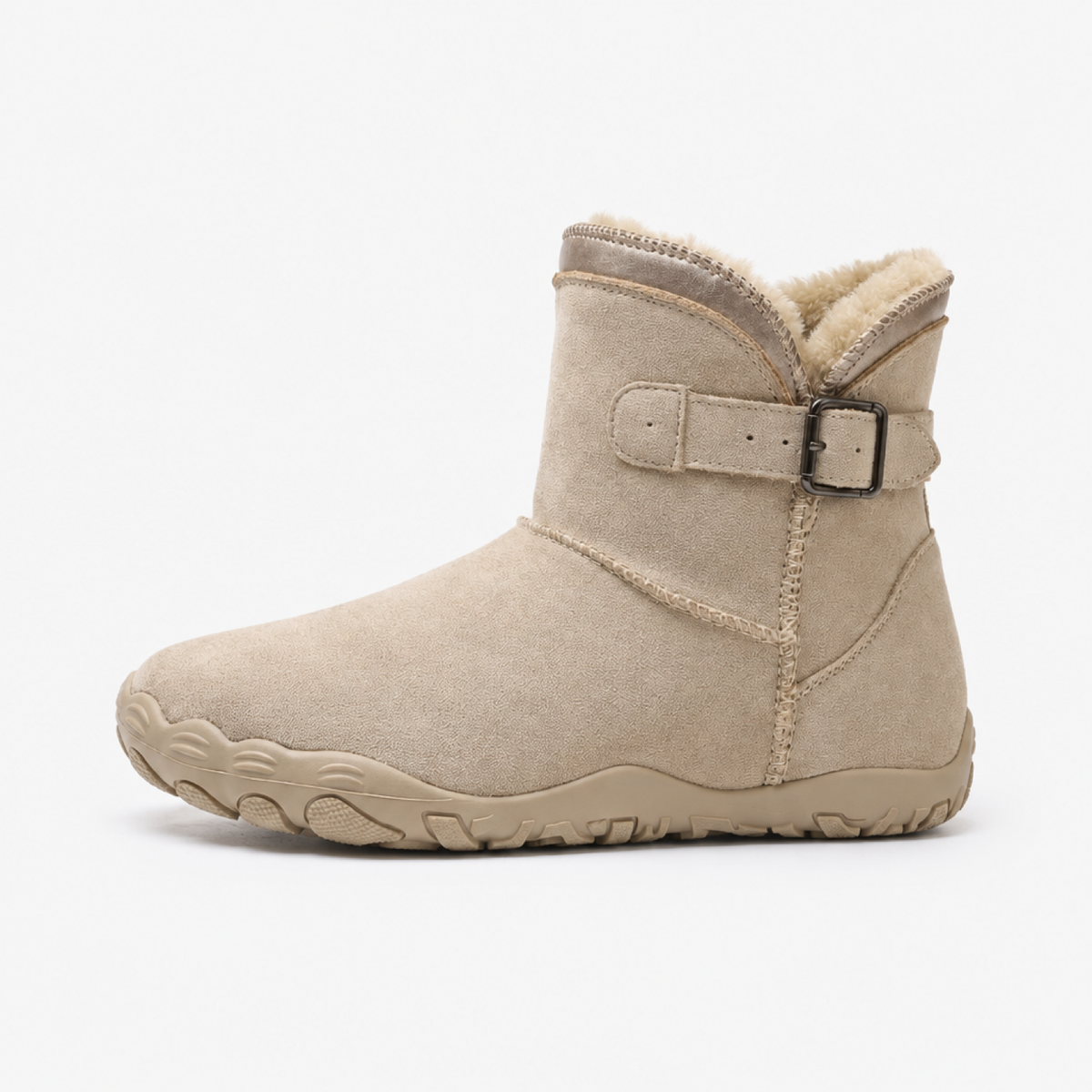 Bottines barefoot imperméables femme, coloris beige, vue studio