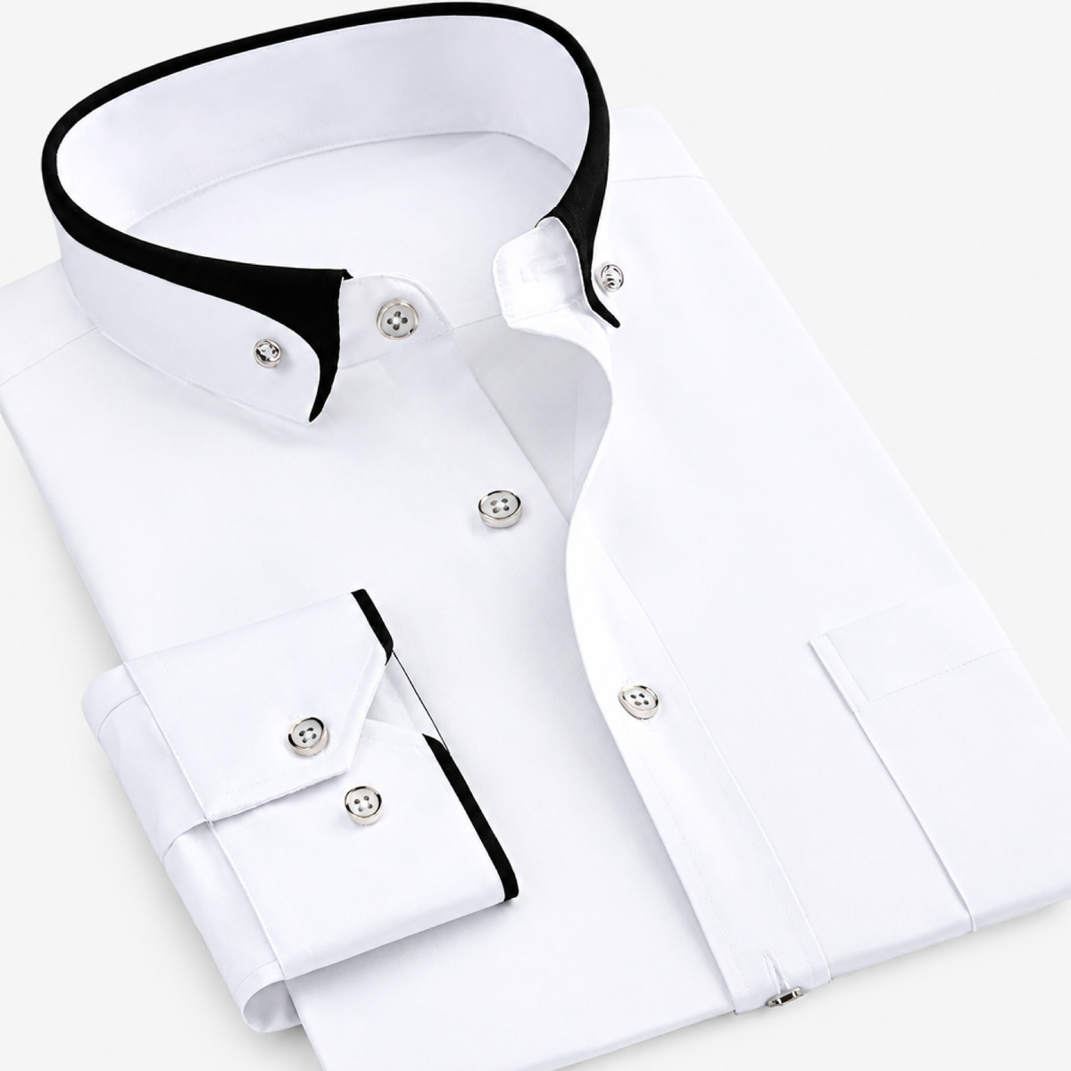 Chemise homme coton manches longues coupe ajustée, coloris blanc