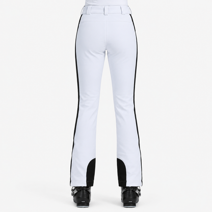 Pantalon de ski femme slim imperméable blanc - vue dos