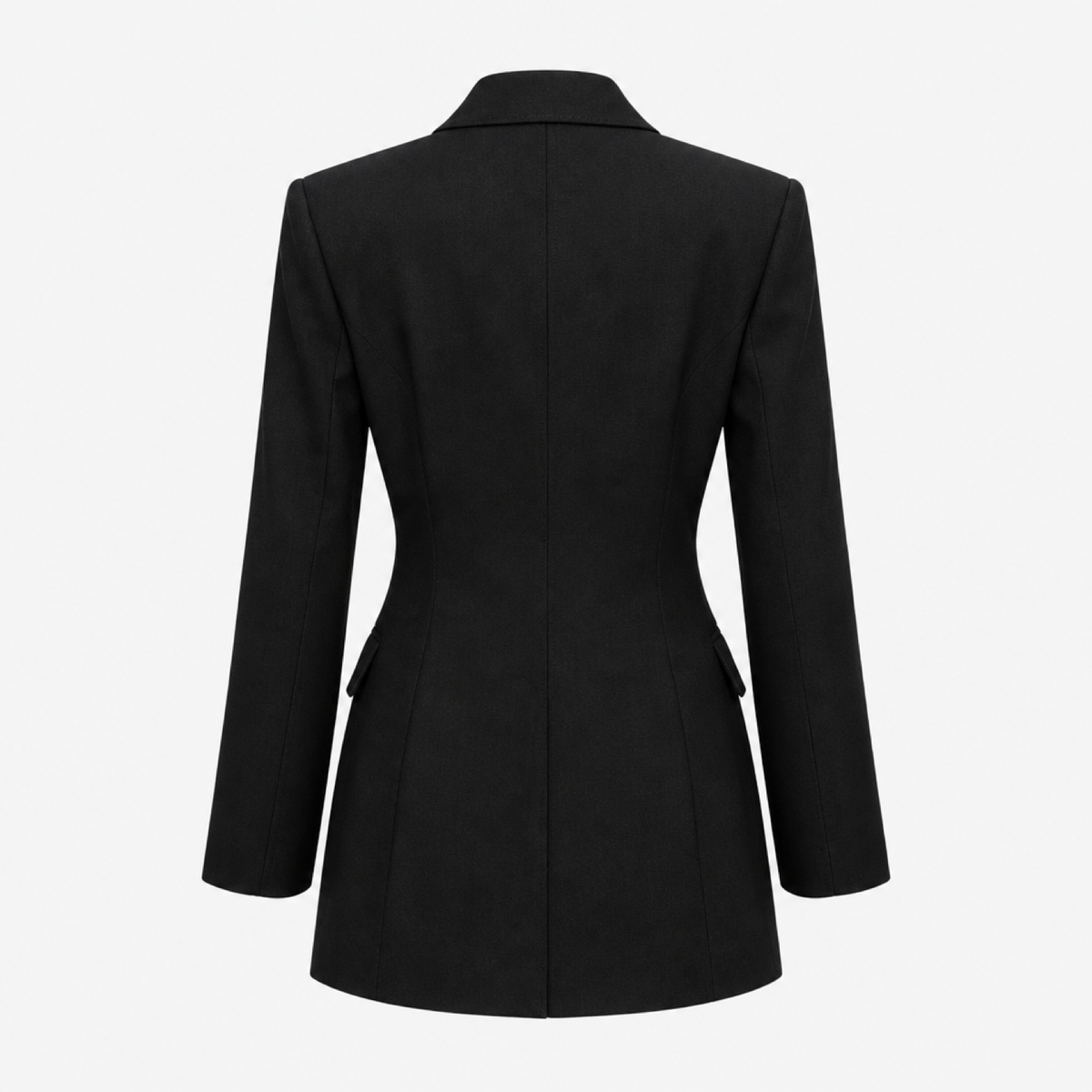 Blazer femme noir slim fit, vue de dos