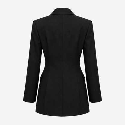 Blazer femme noir slim fit, vue de dos