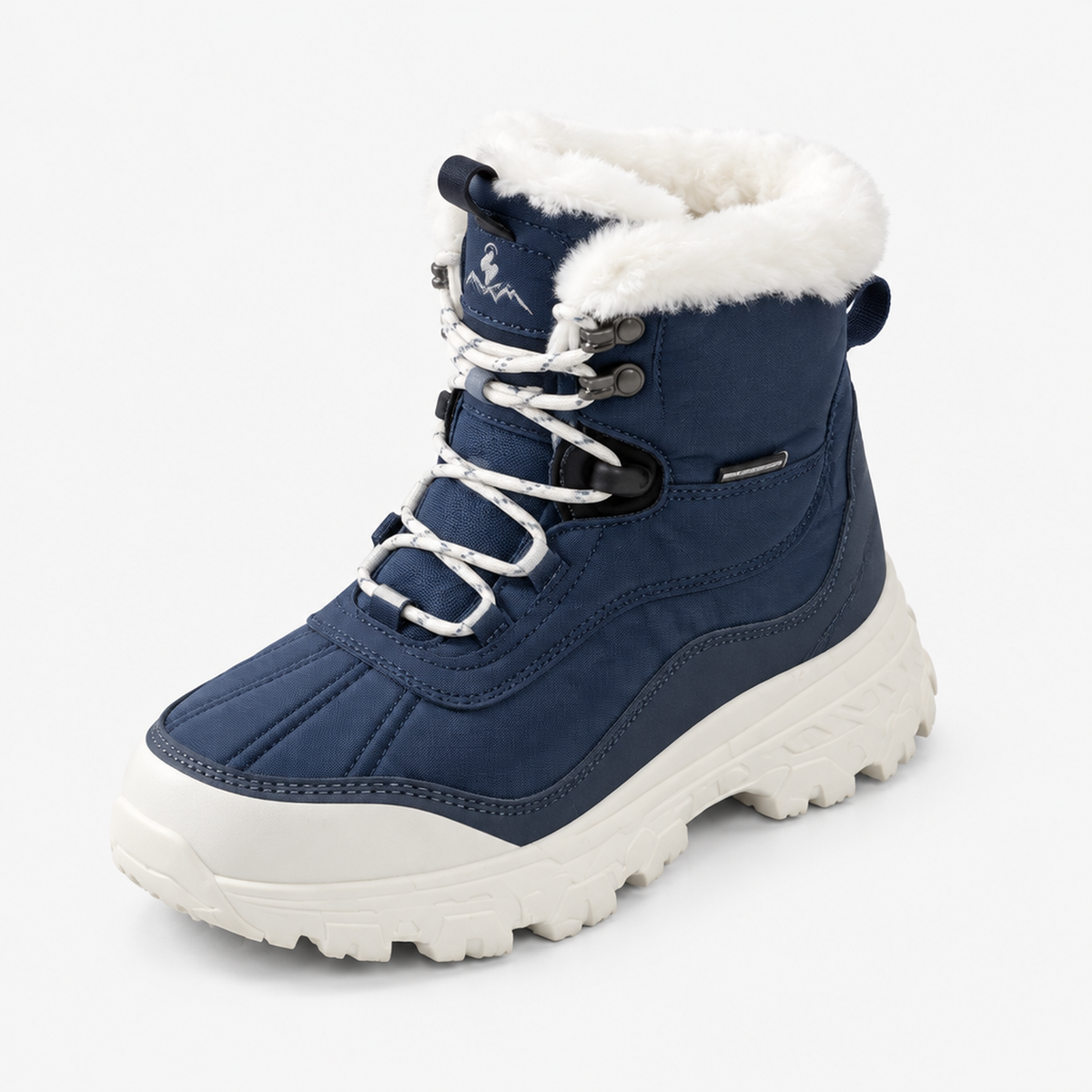 Bottes de randonnée hiver imperméables fourrées - coloris bleu foncé