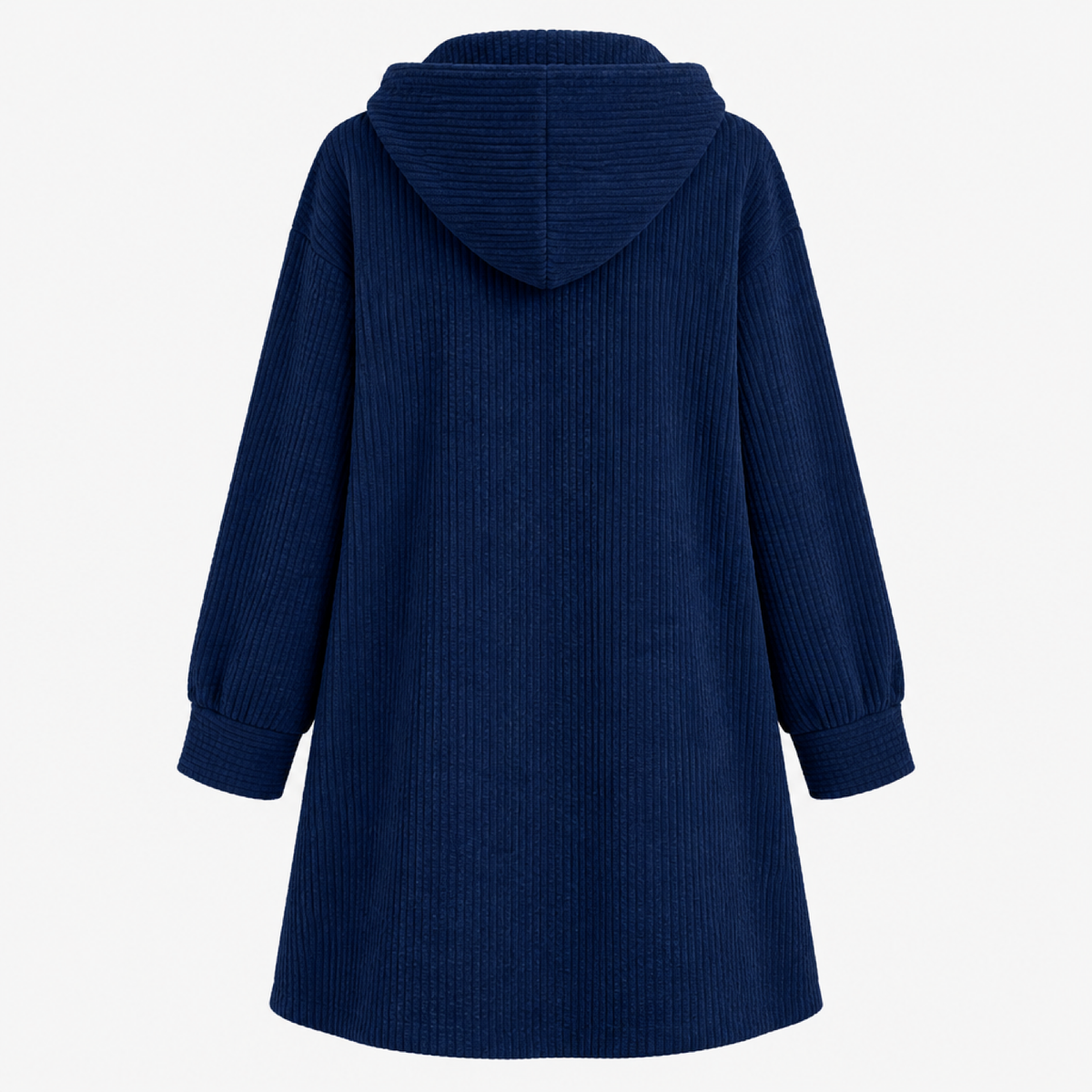 manteau femme bleu marine, vue de dos
