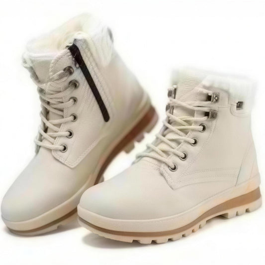 Bottes Hiver Femme Anti-Froid Intérieur Doublé Chaud, coloris Beige