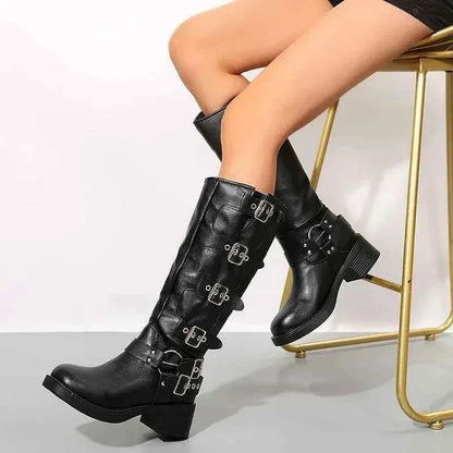 bottines biker à boucles femme, détail des boucles