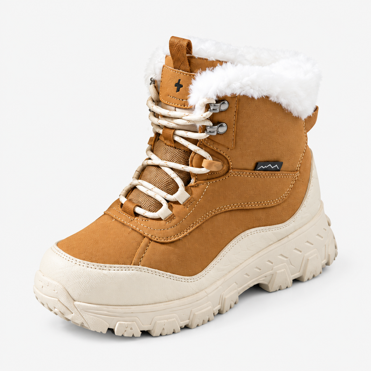 Bottes de randonnée hiver imperméables fourrées - coloris camel