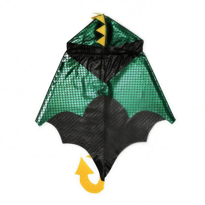 Cape à capuche dragon dinosaure pour enfant, vue détaillée du tissu